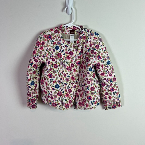 Tea Collection Girls Zip Up Floral Jacket Coat Size 4 to 5 Spring Easter